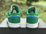 Authentic Air Jordan 1 Low GS Lucky Green/White