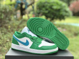 Authentic Air Jordan 1 Low GS Lucky Green/White