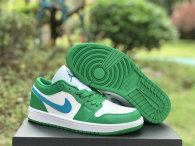 Authentic Air Jordan 1 Low Lucky Green/White