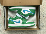 Authentic Air Jordan 1 Low GS Lucky Green/White