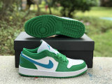 Authentic Air Jordan 1 Low GS Lucky Green/White