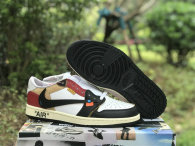 Authentic OFF-WHITE x Air Jordan 1 Low Black/Red/White