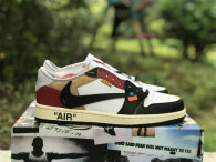 Authentic OFF-WHITE x Air Jordan 1 Low GS Black/Red/White