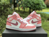 Authentic Air Jordan 1 Mid GS Desert Berry/Coral Chalk/White