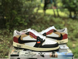 Authentic OFF-WHITE x Air Jordan 1 Low GS Black/Red/White