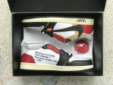 Authentic OFF-WHITE x Air Jordan 1 Low GS Black/Red/White