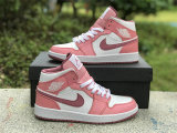 Authentic Air Jordan 1 Mid GS Desert Berry/Coral Chalk/White