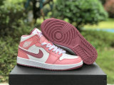 Authentic Air Jordan 1 Mid GS Desert Berry/Coral Chalk/White