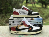 Authentic OFF-WHITE x Air Jordan 1 Low GS Black/Red/White