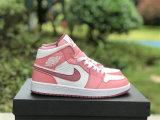 Authentic Air Jordan 1 Mid GS Desert Berry/Coral Chalk/White