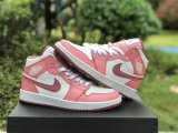 Authentic Air Jordan 1 Mid GS Desert Berry/Coral Chalk/White