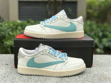 Authentic Travis Scott x Air Jordan 1 Low GS Tiffany Blue/White