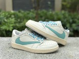 Authentic Travis Scott x Air Jordan 1 Low GS Tiffany Blue/White
