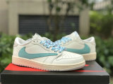 Authentic Travis Scott x Air Jordan 1 Low GS Tiffany Blue/White