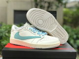 Authentic Travis Scott x Air Jordan 1 Low GS Tiffany Blue/White