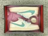 Authentic Travis Scott x Air Jordan 1 Low GS Tiffany Blue/White