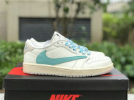 Authentic Travis Scott x Air Jordan 1 Low GS Tiffany Blue/White