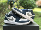Authentic Air Jordan 1 Low GS True Blue/White/Grey