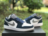 Authentic Air Jordan 1 Low GS True Blue/White/Grey