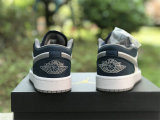 Authentic Air Jordan 1 Low GS True Blue/White/Grey