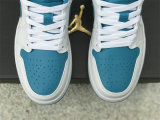 Authentic Air Jordan 1 Low White/Celestial Gold-Aquatone