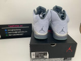 Authentic Air Jordan 5 Blue/Football Grey-Metallic Silver