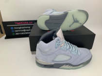 Authentic Air Jordan 5 Blue/Football Grey-Metallic Silver