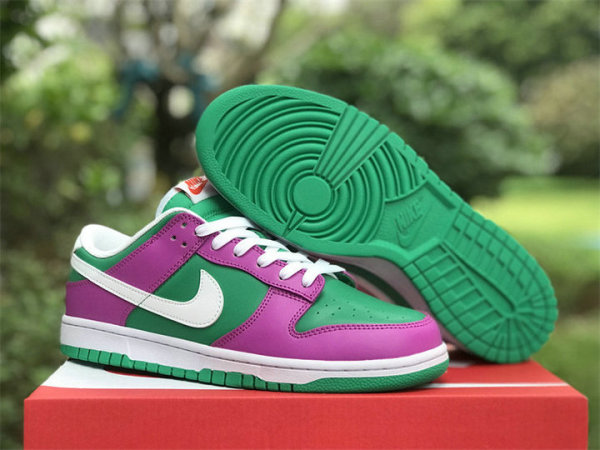 Authentic Nike Dunk Low Purple/Green/White