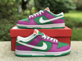 Authentic Nike Dunk Low Purple/Green/White