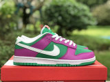 Authentic Nike Dunk Low Purple/Green/White
