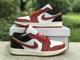 Authentic Air Jordan 1 Low White/Gym Red/Black-Sail