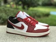 Authentic Air Jordan 1 Low GS White/Gym Red/Black-Sail