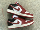 Authentic Air Jordan 1 Low White/Gym Red/Black-Sail