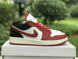 Authentic Air Jordan 1 Low White/Gym Red/Black-Sail