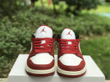 Authentic Air Jordan 1 Low White/Gym Red/Black-Sail