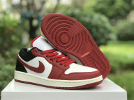 Authentic Air Jordan 1 Low White/Gym Red/Black-Sail