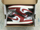 Authentic Air Jordan 1 Low White/Gym Red/Black-Sail