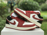 Authentic Air Jordan 1 Low White/Gym Red/Black-Sail