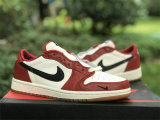 Authentic Air Jordan 1 Low OG White/Black/Red
