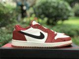 Authentic Air Jordan 1 Low OG White/Black/Red