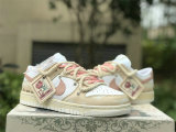 Authentic Nike Dunk Low White/MTLC RED BRONZE