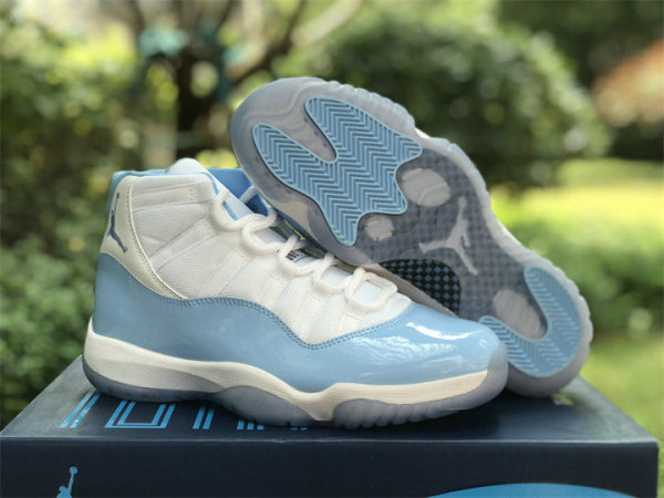 Authentic Air Jordan 11 White/Light Blue