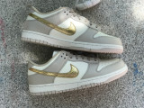 Authentic Nike Dunk Low Beige/White/Gold