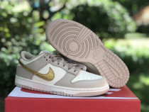 Authentic Nike Dunk Low Beige/White/Gold