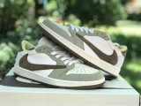 Authentic Travis Scott x Air Jordan 1 Low GS Brown/Green/White