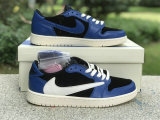 Authentic Travis Scott x Air Jordan 1 Low GS Black/Blue/White