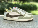 Authentic Travis Scott x Air Jordan 1 Low GS Brown/Green/White