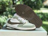 Authentic Travis Scott x Air Jordan 1 Low GS Brown/Green/White
