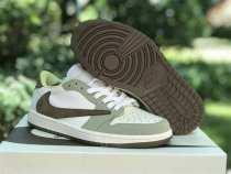 Authentic Travis Scott x Air Jordan 1 Low Brown/Green/White