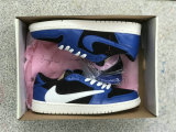 Authentic Travis Scott x Air Jordan 1 Low GS Black/Blue/White